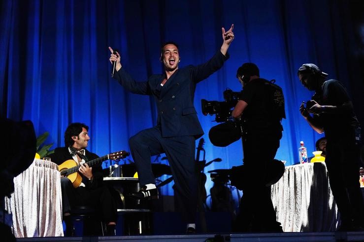 O cantante C. Boureo durante a súa actuación no festival de Ou Son do Camiño, a 16 de xuño de 2022. Álvaro Ballesteros - Europa Press / Europa Press