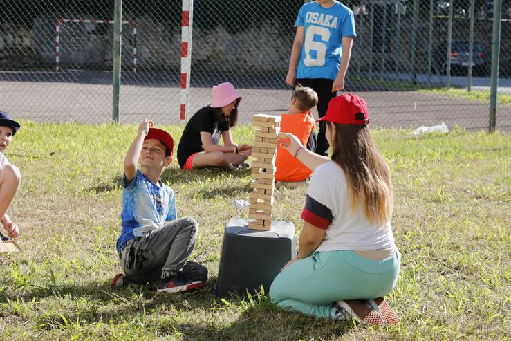 Nenos participantes nun campamento de Pontevedra.. AFUNDACIÓN