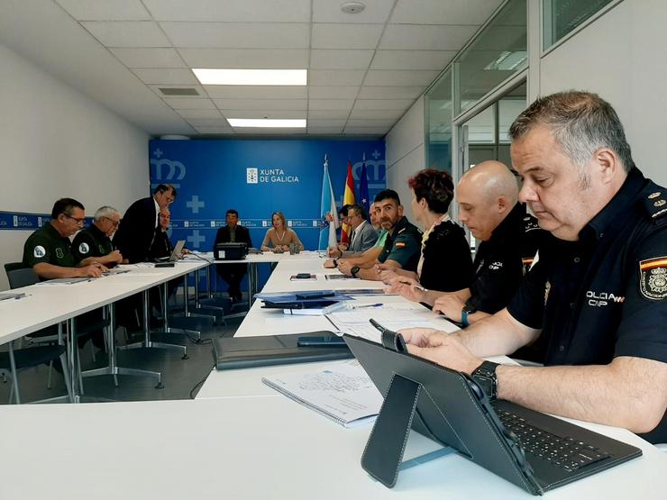 O edificio administrativo da Xunta en Pontevedra acolle a reunión do Comité Provincial de Coordinación Policial contra os Incendios Forestais 2022.. XUNTA 