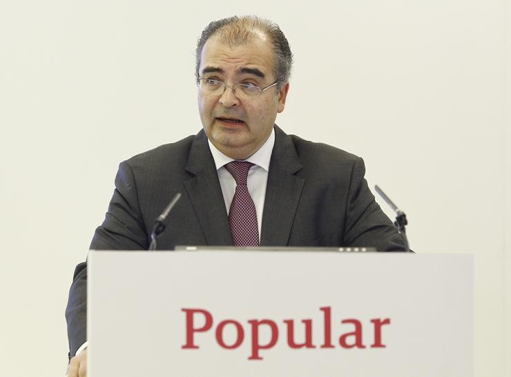 Arquivo - O presidente do Banco Popular, Anxo Ron, presenta os resultados do banco. EUROPA PRESS - Arquivo / Europa Press