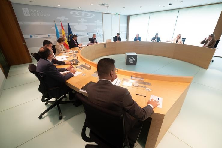 O titular da Xunta, Alfonso Rueda, preside a reunión do Consello da Xunta. DAVID CABEZÓN @ XUNTA / Europa Press
