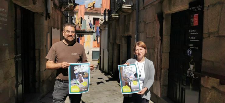 Bernardo Varela e María López, na presentación da campaña. Foto: Concello de Allariz.