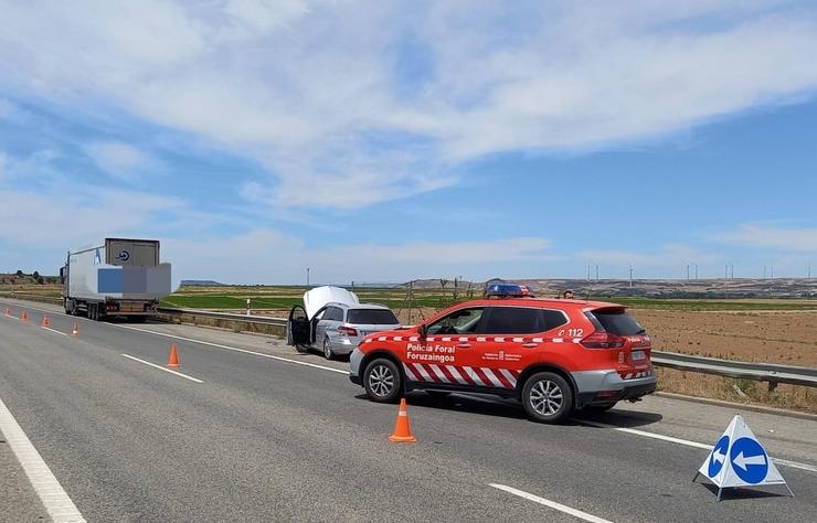 Imaxe do accidente.. POLICÍA FORAL 