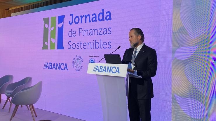 O presidente de Abanca, Juan Carlos Escotet, no III Xornada de Finanzas Sustentables. ABANCA / Europa Press