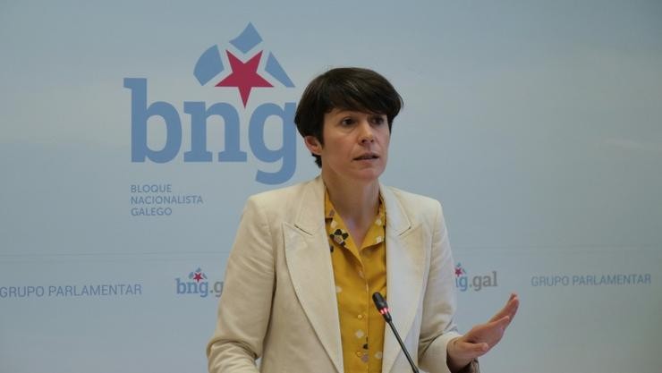 A portavoz nacional do BNG, Ana Pontón, en rolda de prensa. BNG