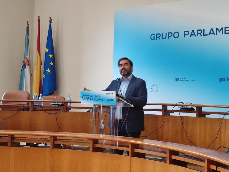 O viceportavoz parlamentario do PPdeG Alberto Pazos en rolda de prensa / Europa Press