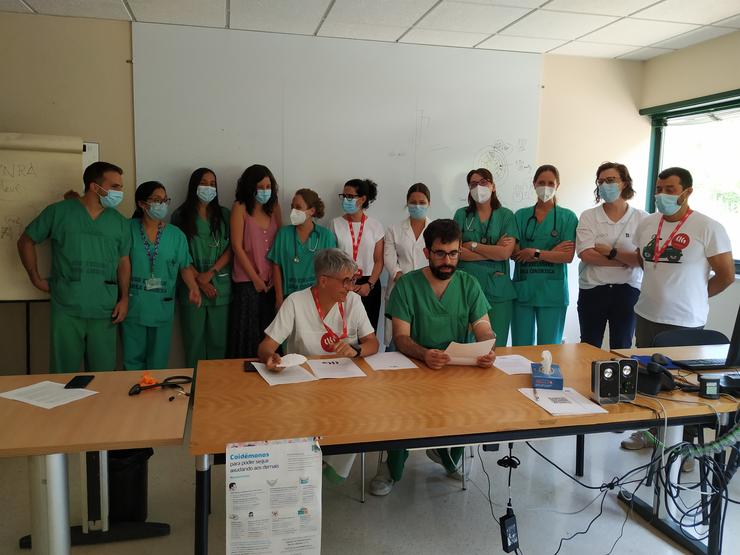 Delegados da CIG no Hospital do Barbanza, en Ribeira / CIG.