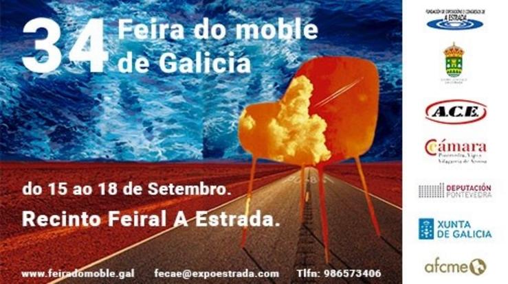 Cartel da XXXIV edición da Feira do Moble de Galicia na Estrada (Pontevedra). EXPOESTRADA 