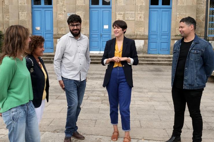 A portavoz nacional do BNG, Ana Pontón, nun IES de Noia (A Coruña). BNG