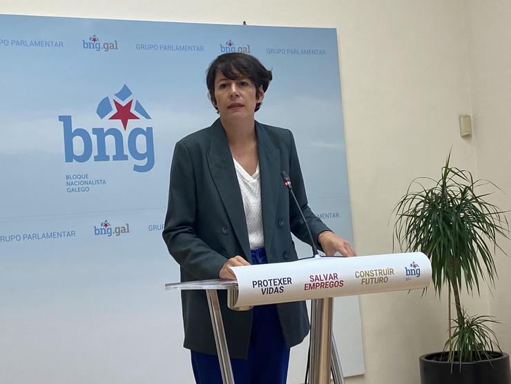 A portavoz nacional do BNG, Ana Pontón, en rolda de prensa. / Europa Press
