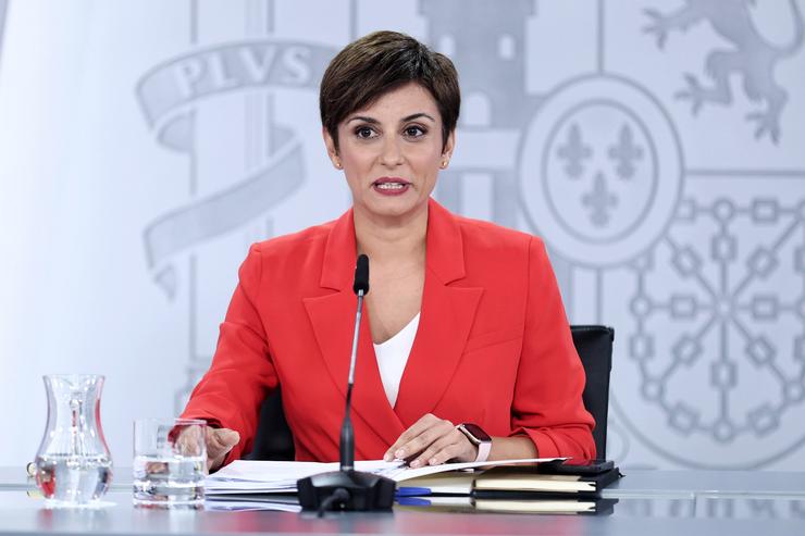 A ministra Portavoz, Isabel Rodríguez, intervén durante unha rolda de prensa posterior á reunión do Consello de Ministros 