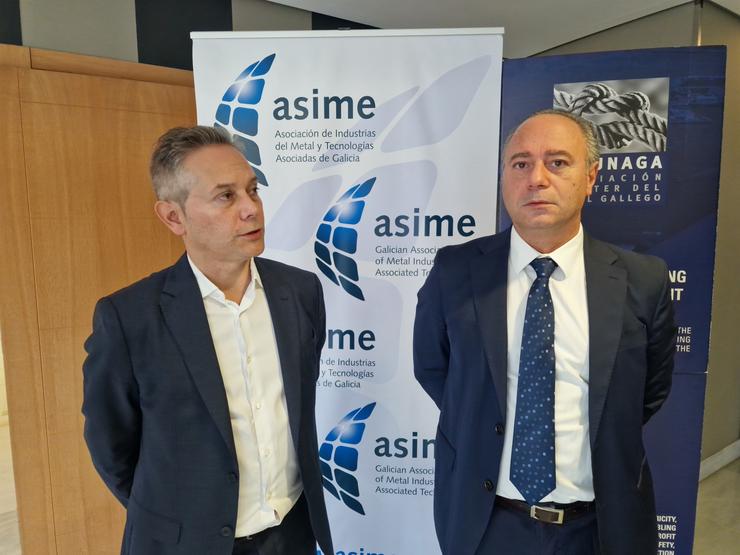 Enrique Mallón e Óscar Gómez no evento de Asime e Aclunaga.. PEDRO DAVILA-EUROPA PRESS 