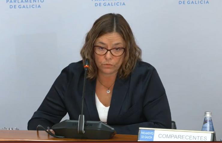 A directora da Axencia Tributaria de Galicia (Atriga), Vitoria González Vázquez, durante a presentación da memoria anual da axencia ante a Comisión 3ª do Parlamento galego. CAPTURA / PARLAMENTO DE GALICIA / Europa Press