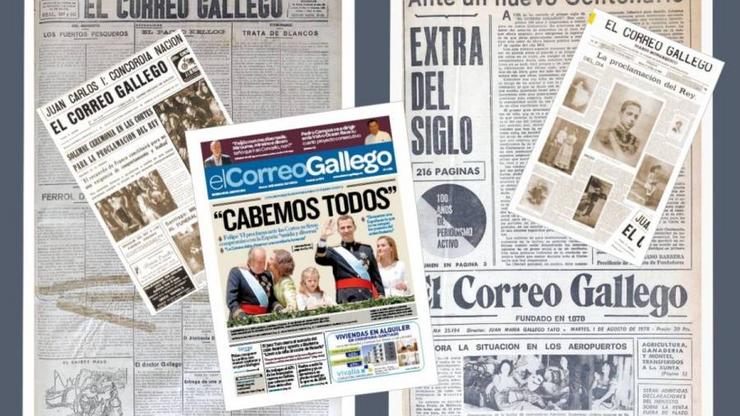 Distintas cabeceiras de El Correo Gallego / Arquivo