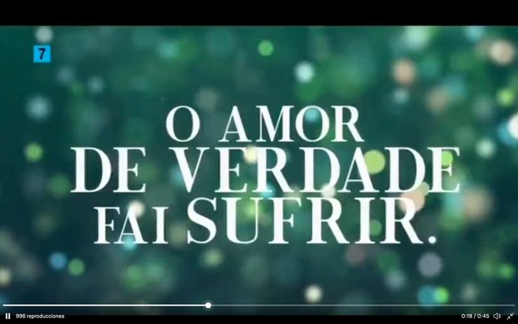Fragmento dun vídeo promoción da serie 'Saudade de ti' da TVG 