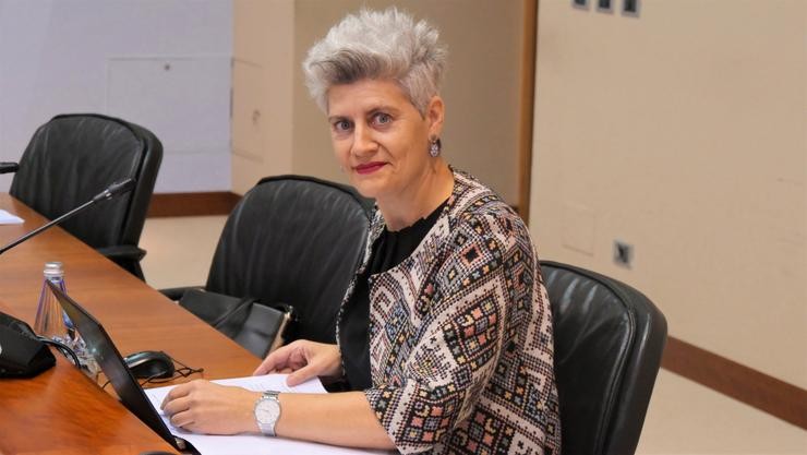 A deputada do BNG Mercedes Queixas, na Comisión de Cultura e Educación do Parlamento de Galicia.. BNG 