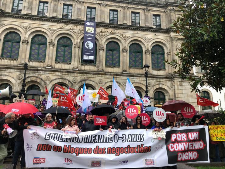 Imaxe da concentración na Coruña.. CIG / Europa Press