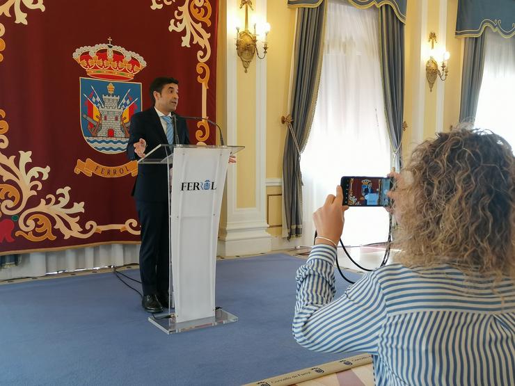 O alcalde José Manuel Rei Varela durante unha rolda de prensa. / Europa Press