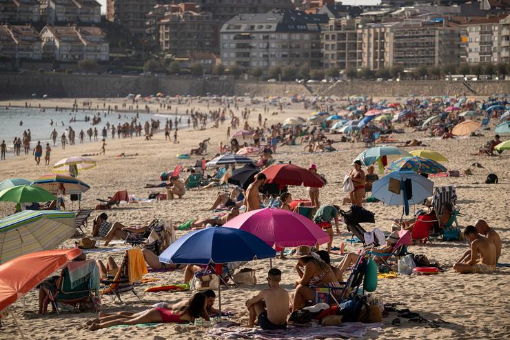 Praia de Silgar, en Sanxenxo (Pontevedra), 8 de outubro de 2023.. ELENA FERNANDEZ / Europa Press