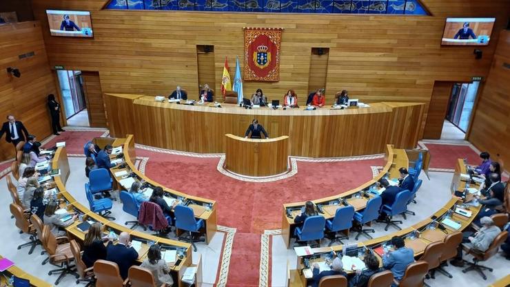 O conselleiro de Facenda, Miguel Corgos, no pleno durante o debate de toalidad de presupuetos. PARLAMENTO / Europa Press