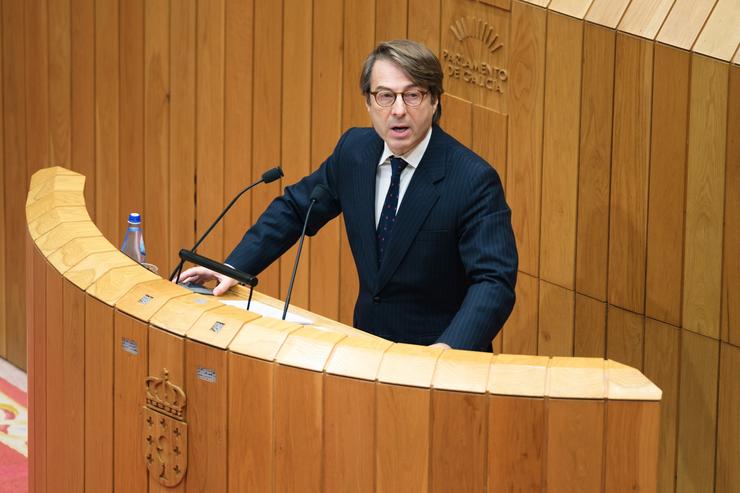 O conselleiro de Facenda, Miguel Corgos, no Parlamento. XUNTA / Europa Press