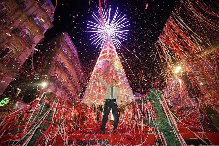 Abel Caballero no aceso das luces de Vigo / JAVIER VÁZQUEZ / Europa Press