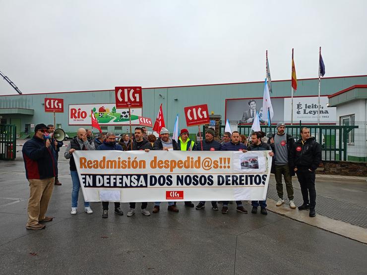 Protesta en Lugo de traballadores de Transleche / CIG
