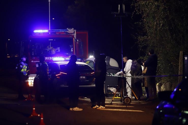 A Garda Civil traballa no Porriño (Pontevedra), no lugar no que foi achado o cadavér de Judith M.G., de 37 anos e veciña de Vigo, vítima dunha morte violenta e cuxo corpo foi atopado o 23 de novembro de 2023.. Adrián Irago - Europa Press