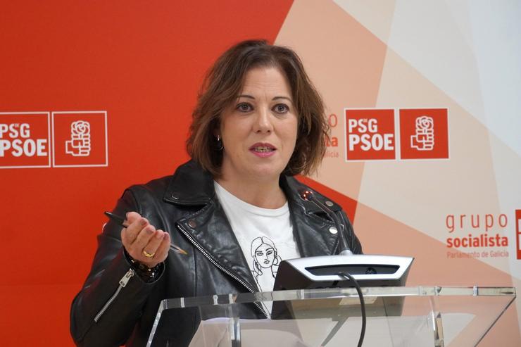 A viceportavoz parlamentaria do PSdeG, Begoña Rodríguez Rumbo, en rolda de prensa / PSDEG