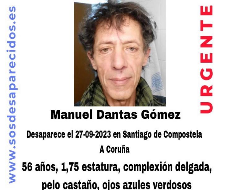 Buscan a un home de 56 anos desaparecido desde finais de setembro en Santiago / SOS DESAPARECIDOS