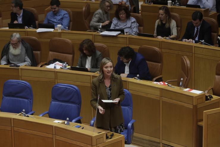 A conselleira de Política Social, Fabiola García, no pleno do Parlamento. XUNTA 