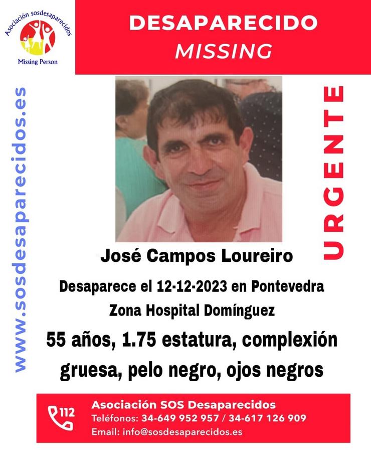 Home desaparecido en Pontevedra desde o 12 de decembro.. SOS DESAPARECIDOS 