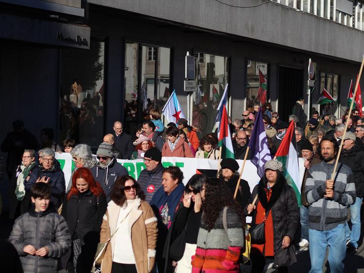 Manifestación contra "o xenocidio" de Israel a Palestina, a 17 de decembro, en Santiago. / Europa Press