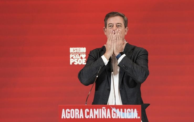 O deputado do PSOE e candidato do PSdeG á Xunta, Xosé Ramón Gómez Besteiro, durante clausúraa da Convención Política do PSdeG, na Cidade da Cultura de Galicia, a 17 de decembro de 2023, en Santiago de Compostela, A Coruña, Galicia (España). Álvaro Ballesteros - Europa Press