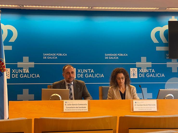 O conselleiro de Sanidade, Julio García Comesaña, e a directora xeral de Saúde Pública, Carmen Durán Parrondo. / Europa Press