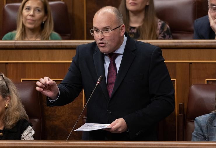 O portavoz do PP no Congreso, Miguel Tellado, no Congreso dos Deputados 