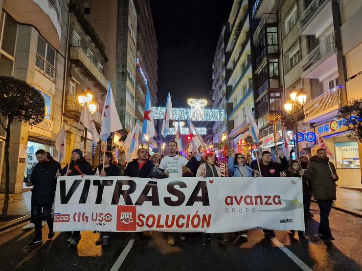 Traballadores de Vitrasa manifestándose en Vigo.. PEDRO DAVILA-EUROPA PRESS / Europa Press