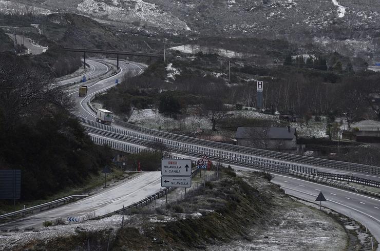 Vista da estrada nacional 525, a 17 de xaneiro de 2023, en Ourense, Galicia (España).. Rosa Veiga - Europa Press 