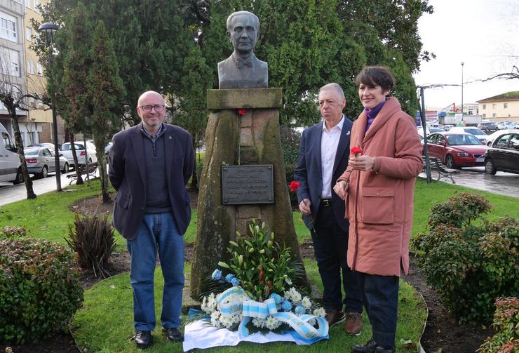 A portavoz nacional do BNG, Ana Pontón, na ofrenda floral a Castelao en Rianxo que marcou o inicio do curso político de 2023 