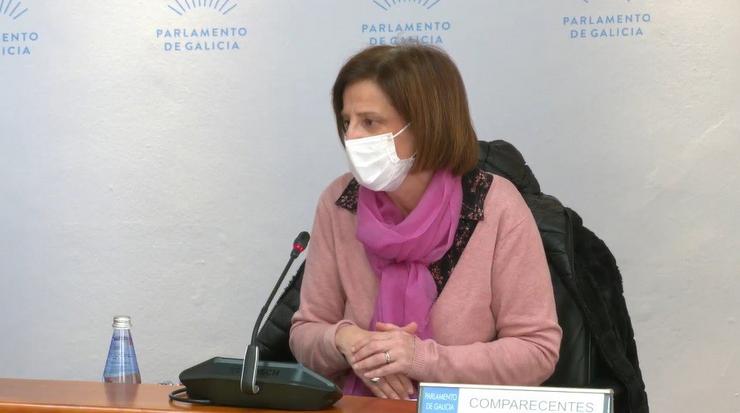A directora de Augas de Galicia, Teresa Gutiérrez, en comisión 