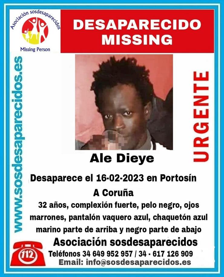 Imaxe do desaparecido en Portoín (A Coruña).. SOS DESAPARECIDOS 