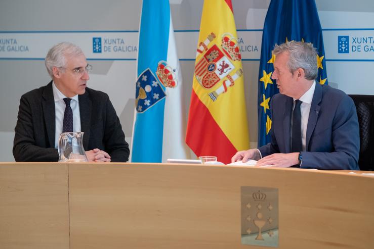 O presidente da Xunta, Alfonso Rueda, e o vicepresidente primeiro, Francisco Conde, na reunión do Consello da Xunta.. XUNTA / Europa Press