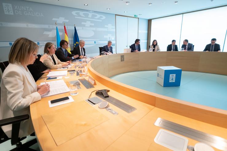 O titular do Goberno galego, Alfonso Rueda Valenzuela, preside a reunión do Consello da Xunta / Edificio Administrativo de San Caetano - Europa Press