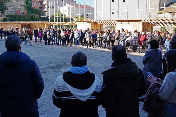 Veciños concéntranse ante o Concello de Baiona contra a violencia de xénero. Álvaro Ballesteros - Europa Press / Europa Press