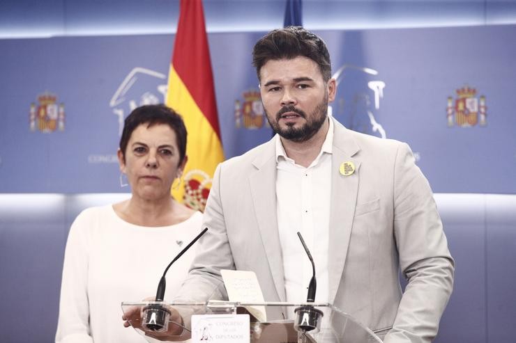 Arquivo - A portavoz de EH Bildu no Congreso dos Deputados e o de ERC, Mertxe Aizpurúa e Gabriel Rufián. Eduardo Parra - Europa Press - Arquivo 