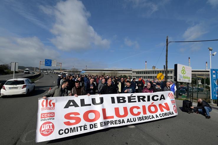 Protesta de extrabajadores de Alu Ibérica. M. Dylan - Europa Press / Europa Press