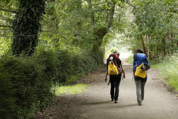 Imaxe de peregrinos no Camiño de Santiago / ECOEMBES - Arquivo 