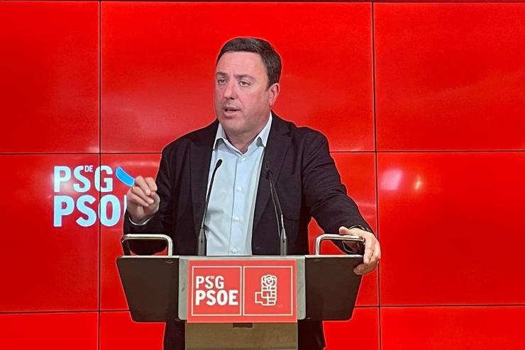 O secretario xeral do PSdeG, Valentín González Formoso, en rolda de prensa. PSDEG 