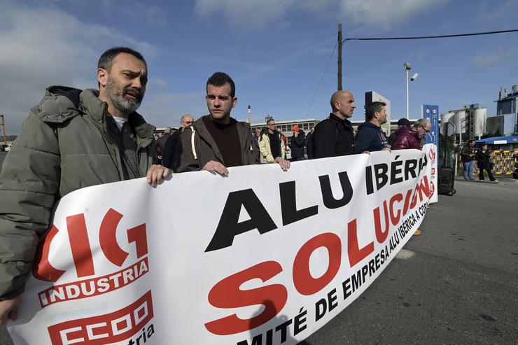 Extraballadores de Alu Ibérica na Coruña durante unha mobilización / Europa Press