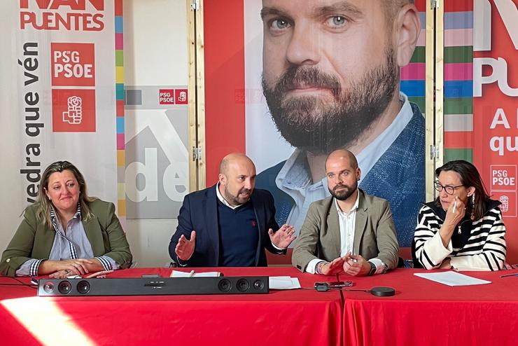O secretario de Organización do PSdeG, José Manuel Lage, nunha rolda de prensa en Pontevedra / Europa Press
